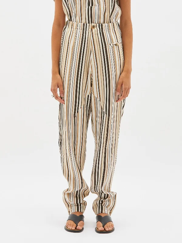 stripe gusset detail pant Classic Straight Pants