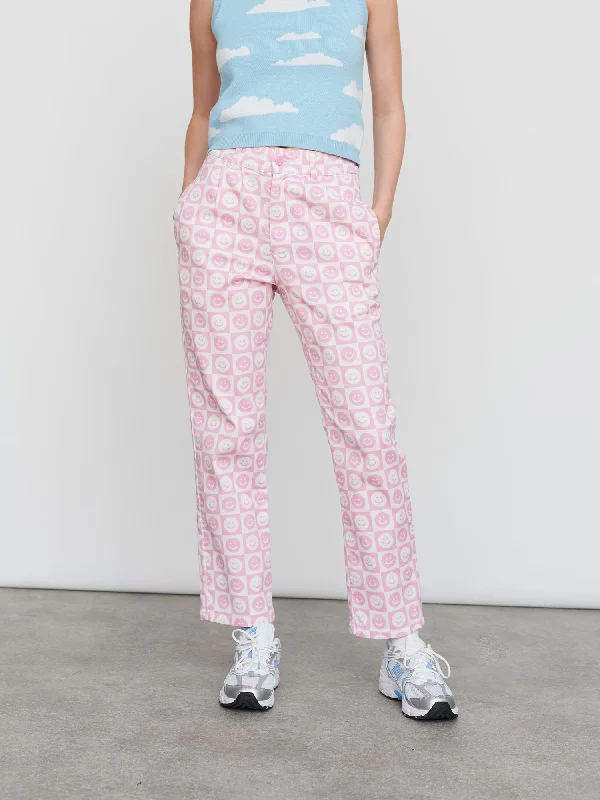Lazy Oaf Happy Check Easy Pant Comfortable Pleated Pants