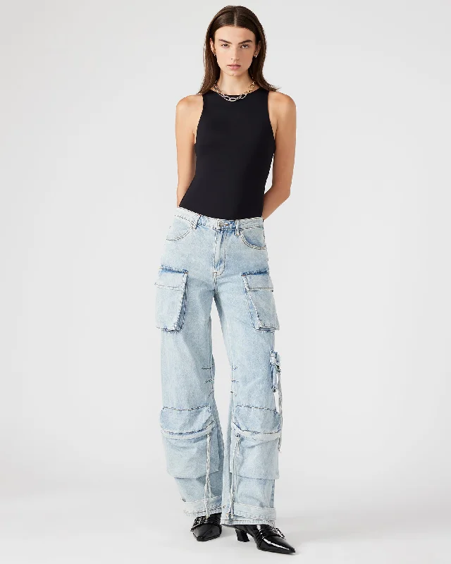 DUO DENIM PANT Trendy High-Waist Trousers
