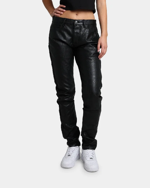 MNML S252 Flame Denim Pants Black/Black Comfortable Fleece Pants