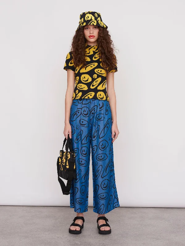 Lazy Oaf Squish Face Wide Leg Pants Comfy Athletic Pants