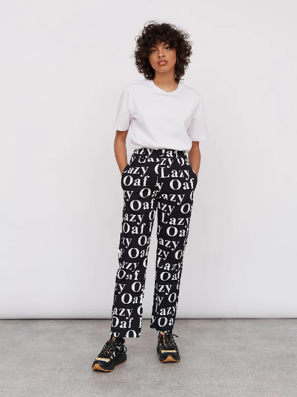 Lazy Oaf Lazy All Over Unisex Pants Sleek Black Pants