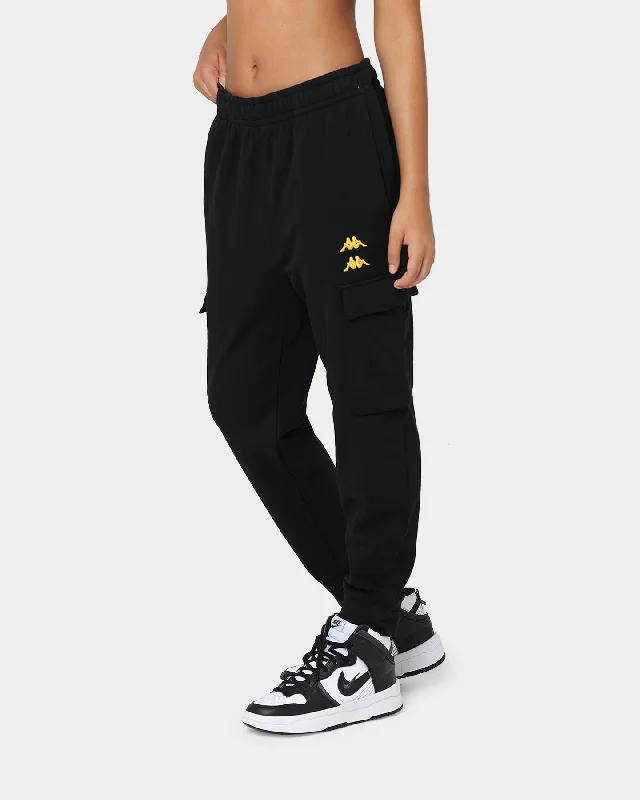 KAPPA Authentic Drake Track Pants Black/Gold Soft Stretch Trousers