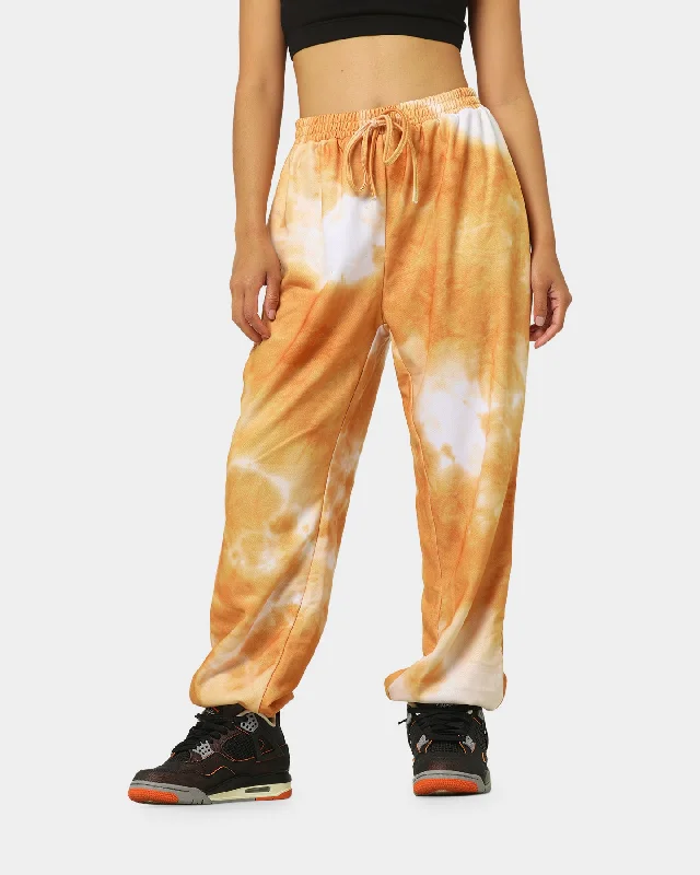 XXIII Women's Zuzu Tie Dye Track Pants Orange/White Fashionable Jogger Pants