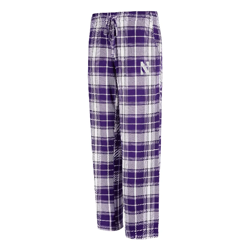 Northwestern Wildcats Women's Plaid Pants Comfortable Pleated Pants