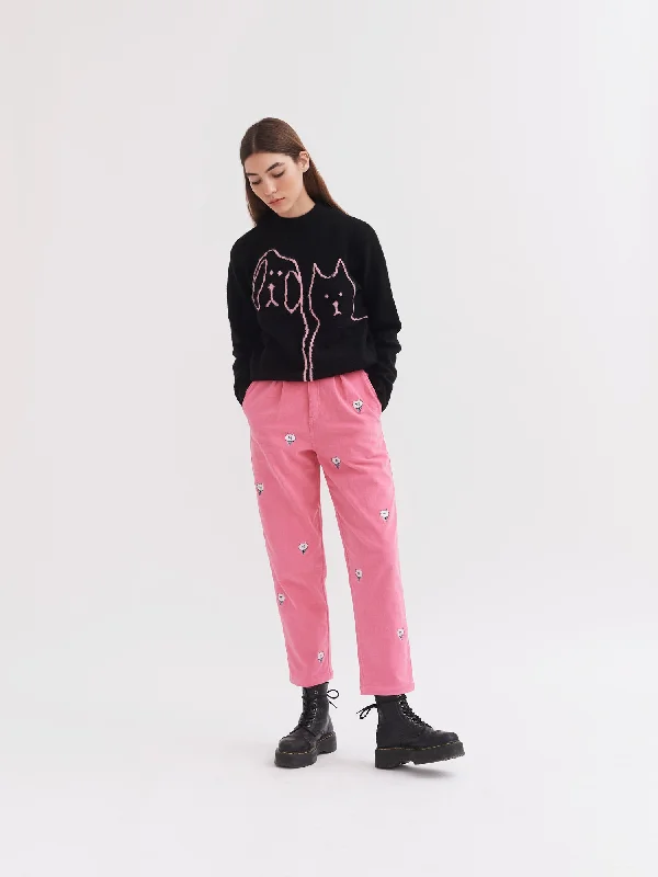 Lazy Oaf Little Kitty Cord Pants Slim-Fit Leggings