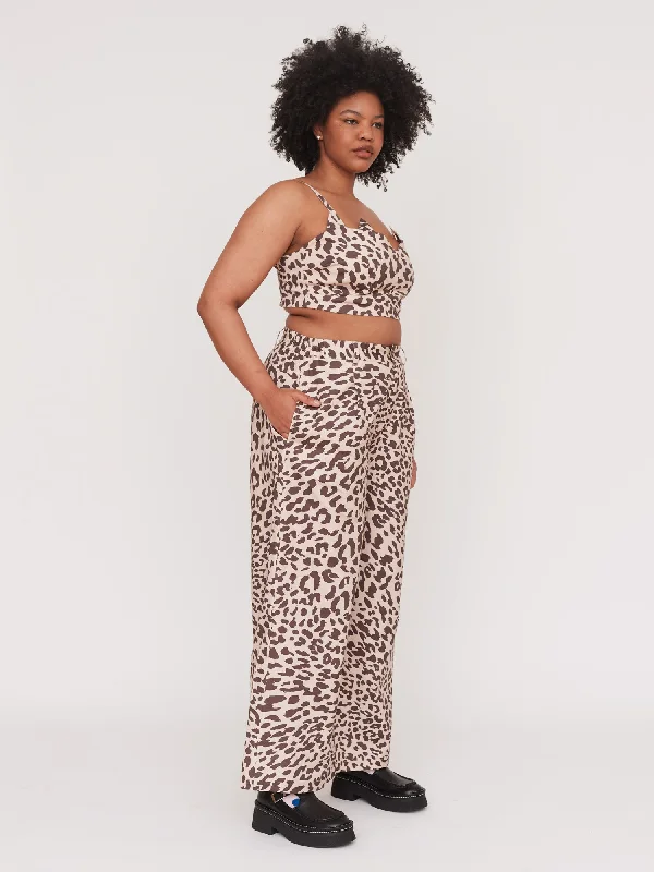 Lazy Leopard Baggy Pants Classic Straight-Leg Pants