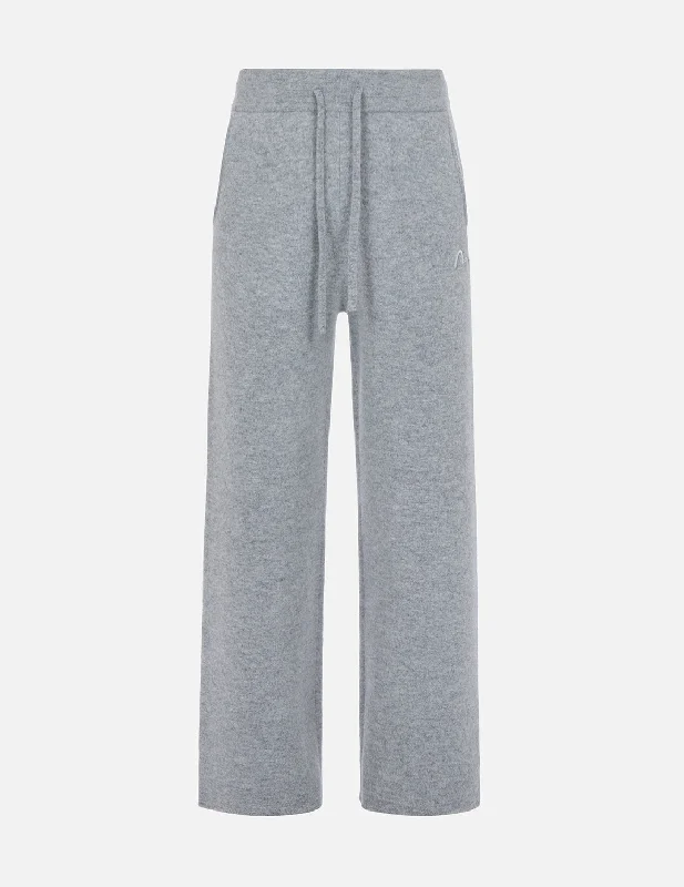 Seagull Embroidery Knit Pants Fashionable Button-Up Pants
