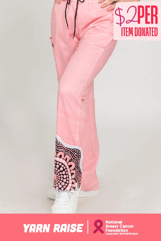 Boobie Sista Women's Cargo Scrub Pants Trendy Wide-Legged Trousers
