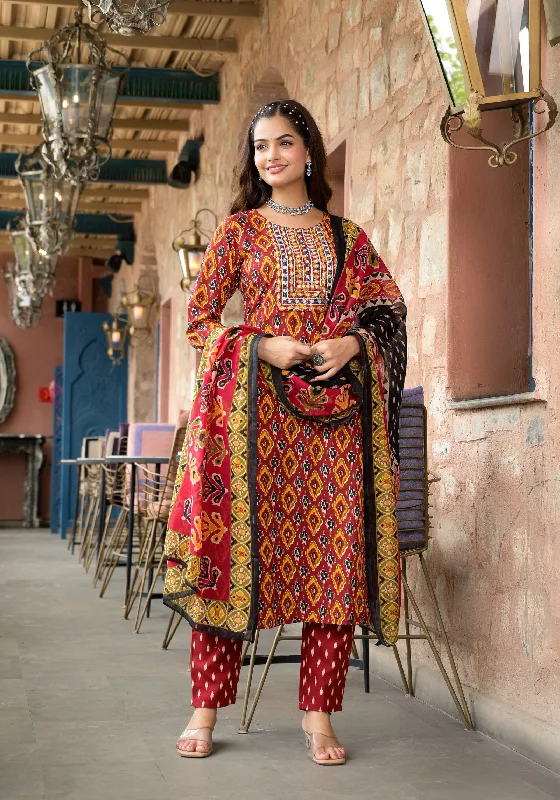 Beautiful Designer Rayon Full Stiched Kurti Pant with Dupatta Soft Stretch Leggings