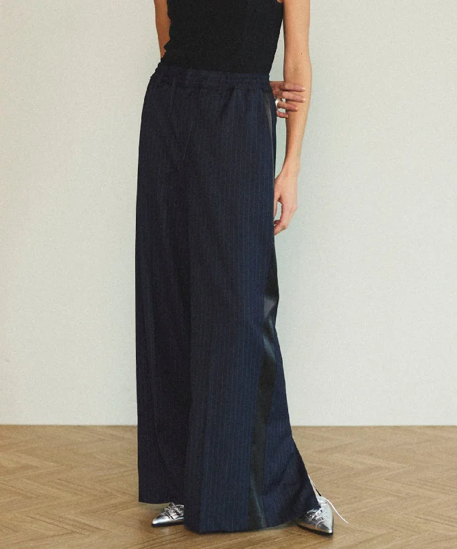 Side Line Pin Straight Pants Trendy Printed Leggings