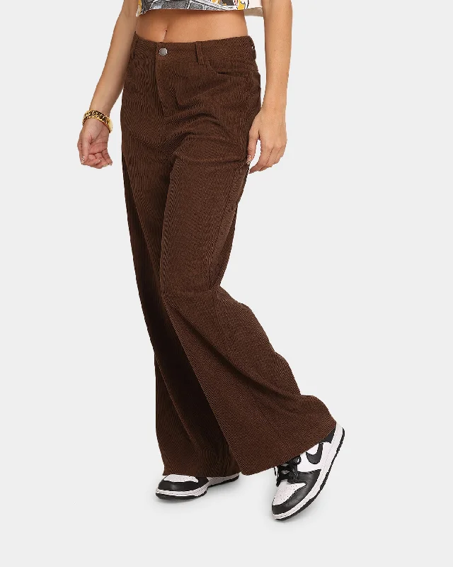 XXIII Women's Kamila Corduroy Pants Chocolate Sleek Black Pants