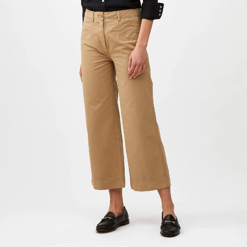 Wide-Leg Crop Pant Casual Drawstring Pants