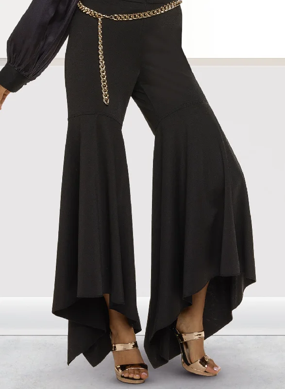 Love The Queen 17447 - Novelty Stretch Fabric Pants Classic Flared Pants