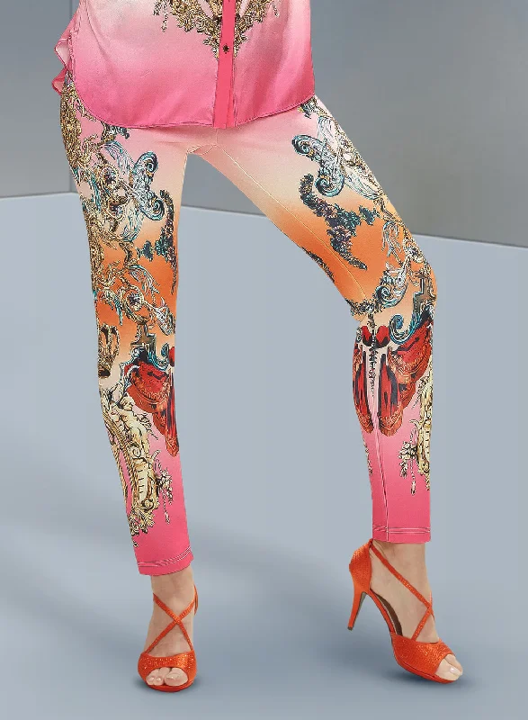 Love The Queen 17439P- Scuba Print Pants with Rhinestone Details Fashionable Work Pants Love The Queen 17439P- Scuba Print Pants with Rhinestone Details Fashionable Work Pants