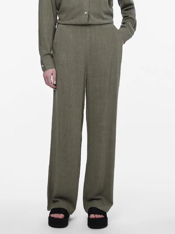 PCVINSTY Pants - Deep Lichen Green Soft Wool Pants