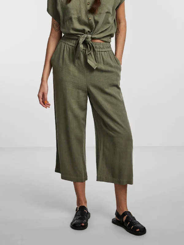 PCVINSTY Pants - Deep Lichen Green Sleek Black Pants