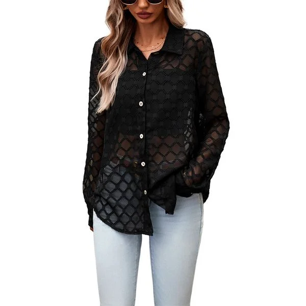 European style Sexy Long sleeve blouse for women