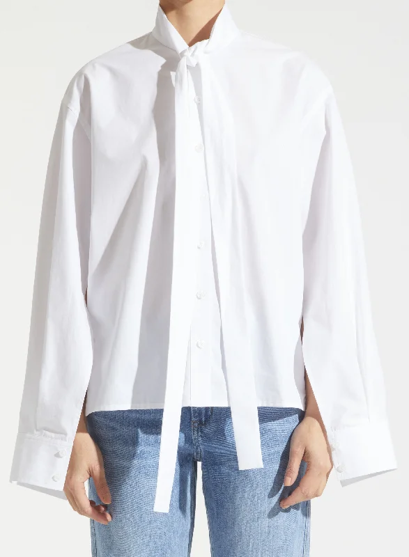 Saint Art New York - Kimberly Bow-Tie Blouse in White