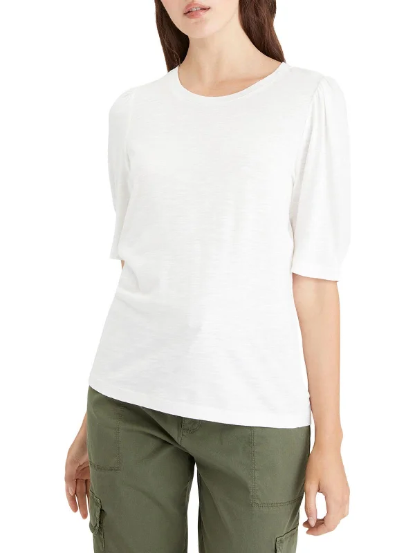 Blooming Womens Cotton Blend Elbow Sleeve T-Shirt