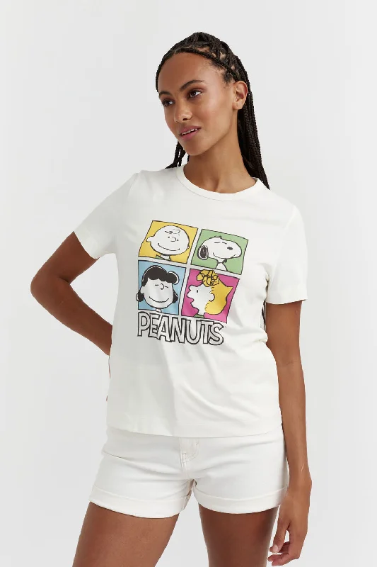 Cream Cotton Peanuts Gang T-shirt