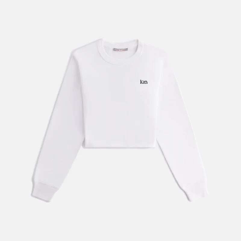 Kith Women Lucy II Cropped Long Sleeve Tee - White