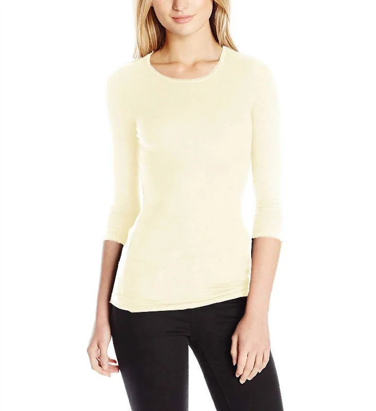 Long Sleeve Crew Neck Tee In Gradenia