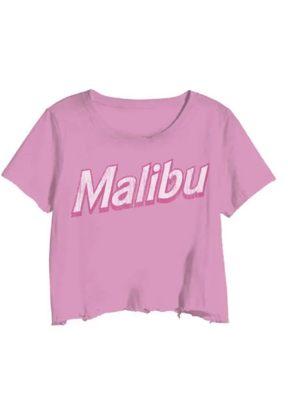 Malibu Cropped Tee In Pink