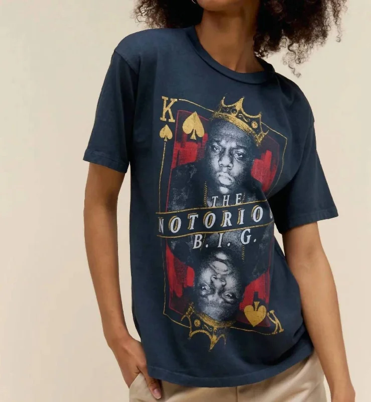 Notorious B.i.g King Of Spades Weekend Tee In Black