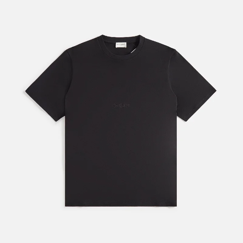 Saint Laurent Tee Col Round - Black