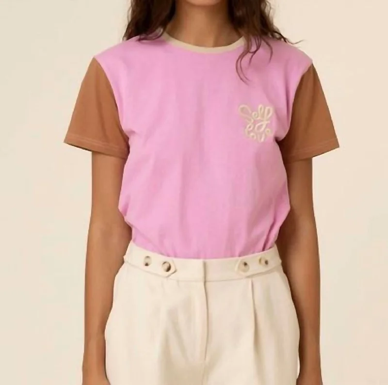 Sona Embroidered Tee In Rose