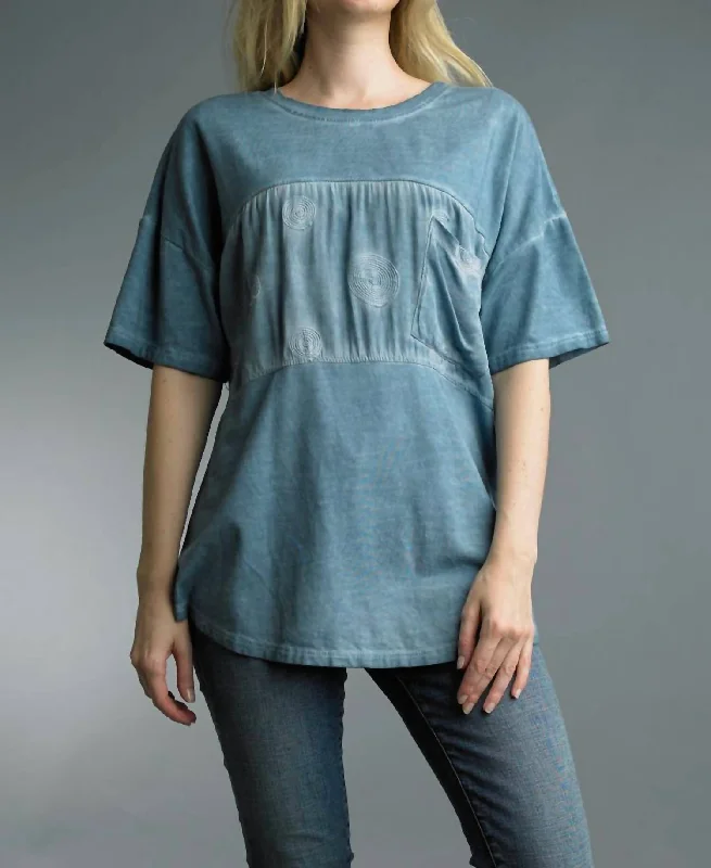 Tunic Short Sleeve Tee In Sea Blue