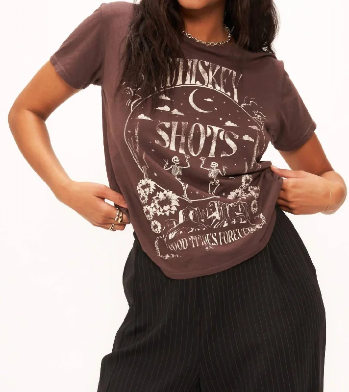 Whiskey Shots Tee In Rich Oak