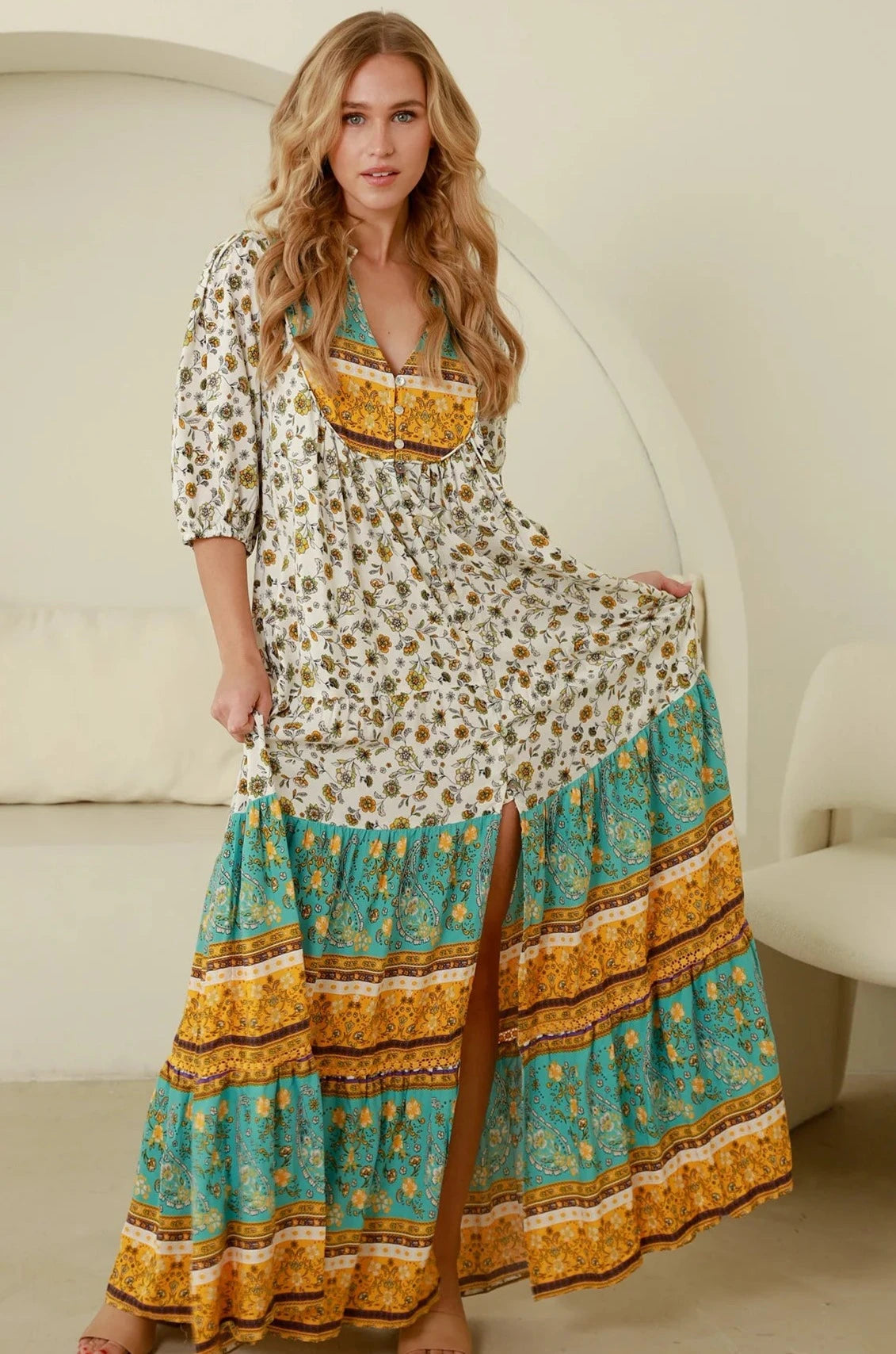 ALLYA MAXI DRESS Comfortable Maxi Dress with Slits