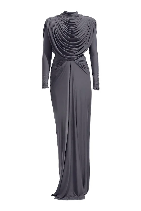 ALMA GRAY MAXI DRESS Chic Summer Floral Maxi Dress