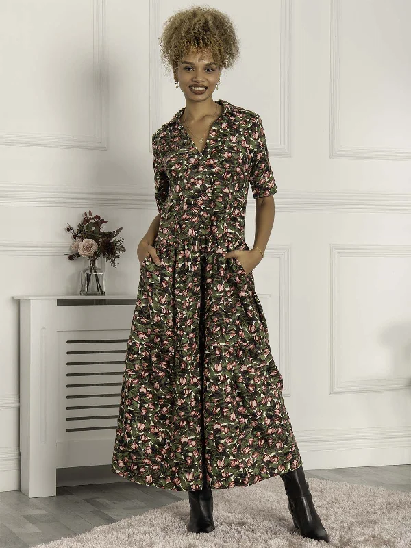 Andora Printed Maxi Dress, Floral Multi Trendy Satin Maxi Dress