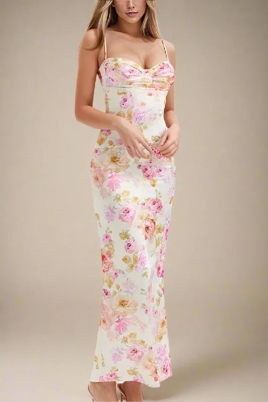 Astrid Bodycon Maxi Dress - Pearl White Elegant Lace Maxi Dress