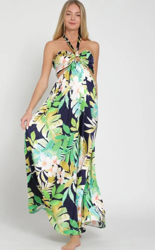 Beach Sunrise Halter Maxi Dress Chic Off-Shoulder Maxi Dress