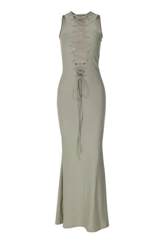 CRISS CROSS MAXI DRESS Elegant Tiered Maxi Dress