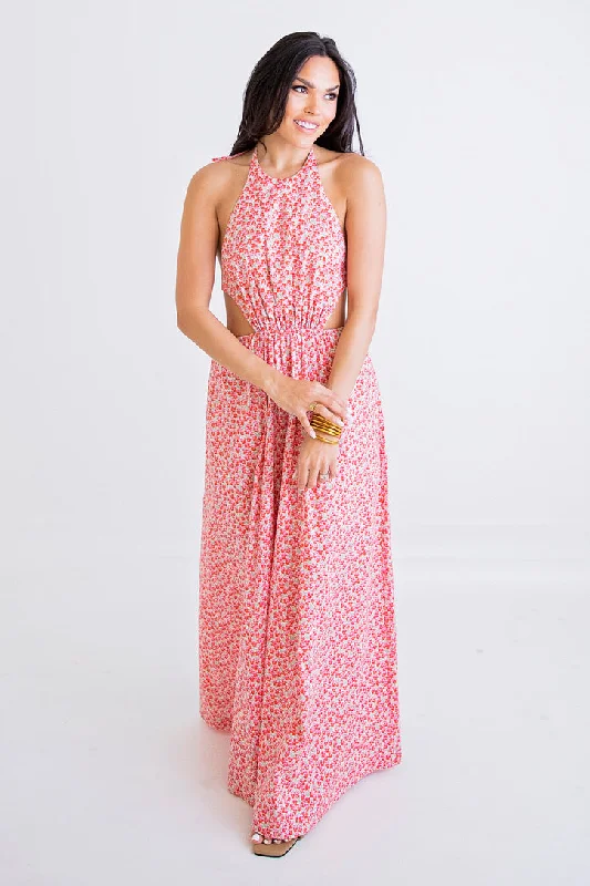 Ditzy Floral Cut-Out Maxi Dress