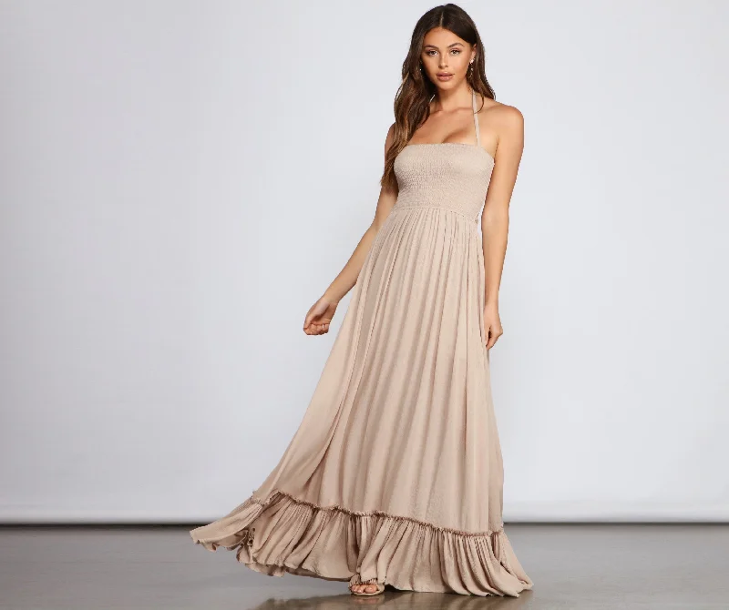 Go With The Charming Flow Smocked Maxi Dress