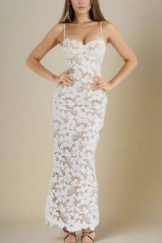Honor Bodycon Maxi Dress - Pearl White Elegant Boho Maxi Dress