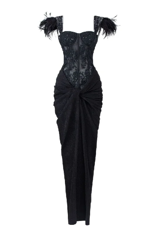 IZZY LACE CORSET MAXI DRESS Stylish V-Neck Maxi Dress