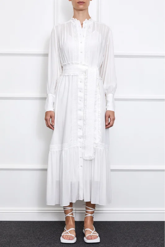 Jasmine Maxi Dress (White I) Comfortable T-Shirt Maxi Dress