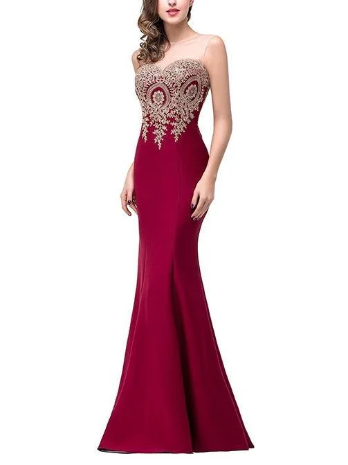Sleeveless Mermaid Bodycon Evening Gown Maxi Dress Stylish Empire Waist Maxi Dress