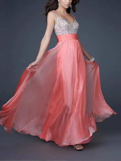 Spaghetti Strap Sequin Splice Evening Maxi Dress Stylish Button-Up Maxi Dress