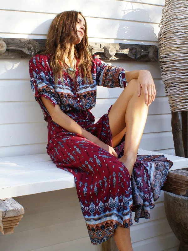 Arizona Bohemian Maxi Dress Trendy Off-Shoulder Ruffle Maxi Dress