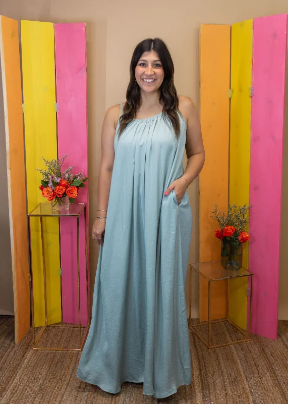 True Self Maxi Dress- Mint Stylish Empire Waist Maxi Dress