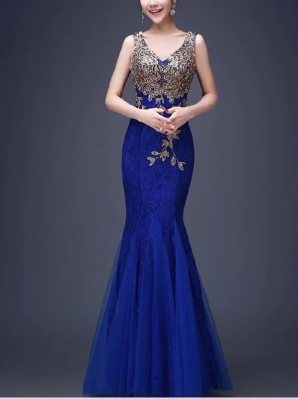 V Neck Sleeveless Evening Gown Maxi Dress Fashionable Chiffon Tiered Maxi Dress