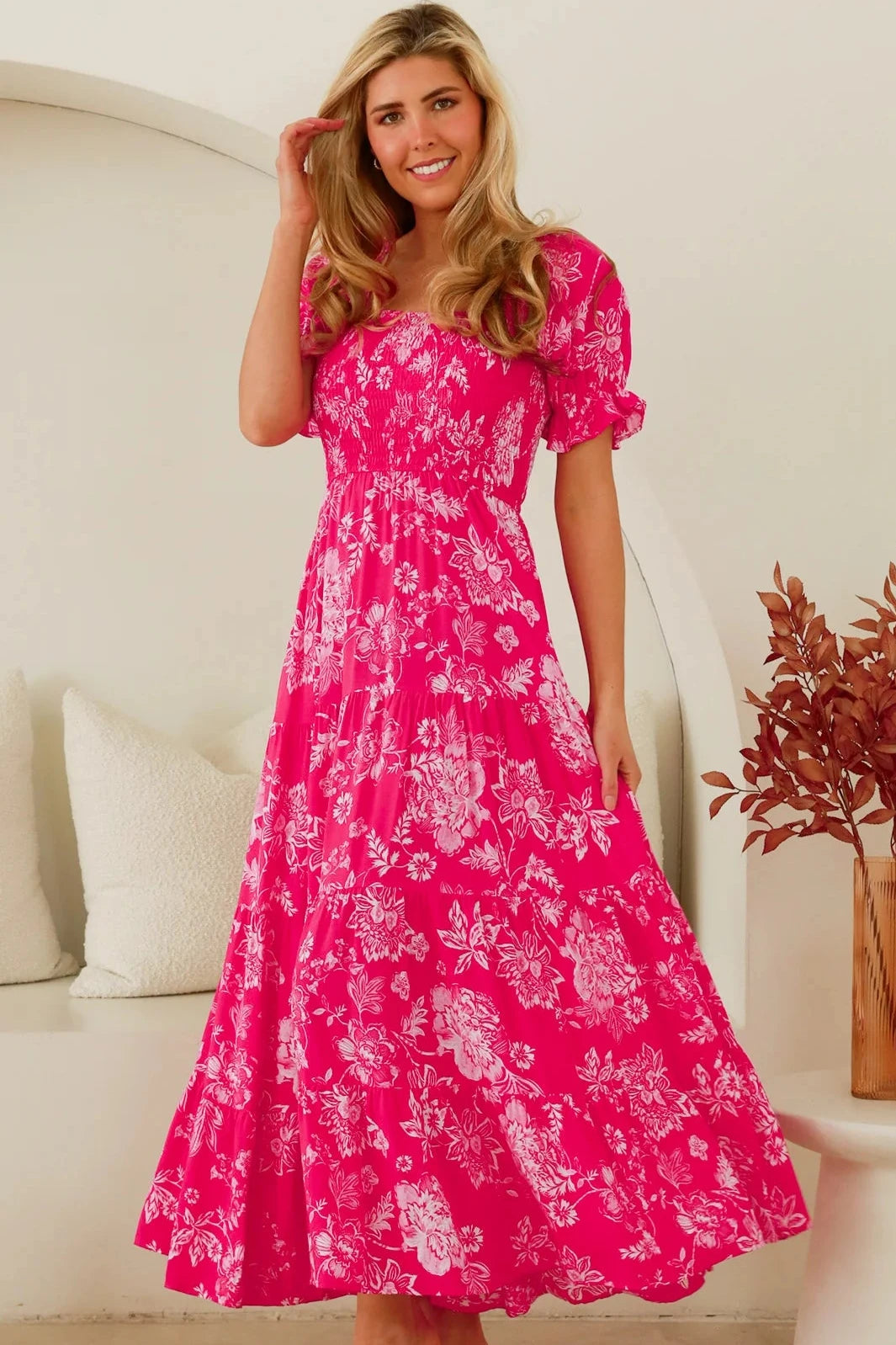 WINNIE OFF THE SHOULDER MAXI DRESS Trendy Maxi Dress with Belt